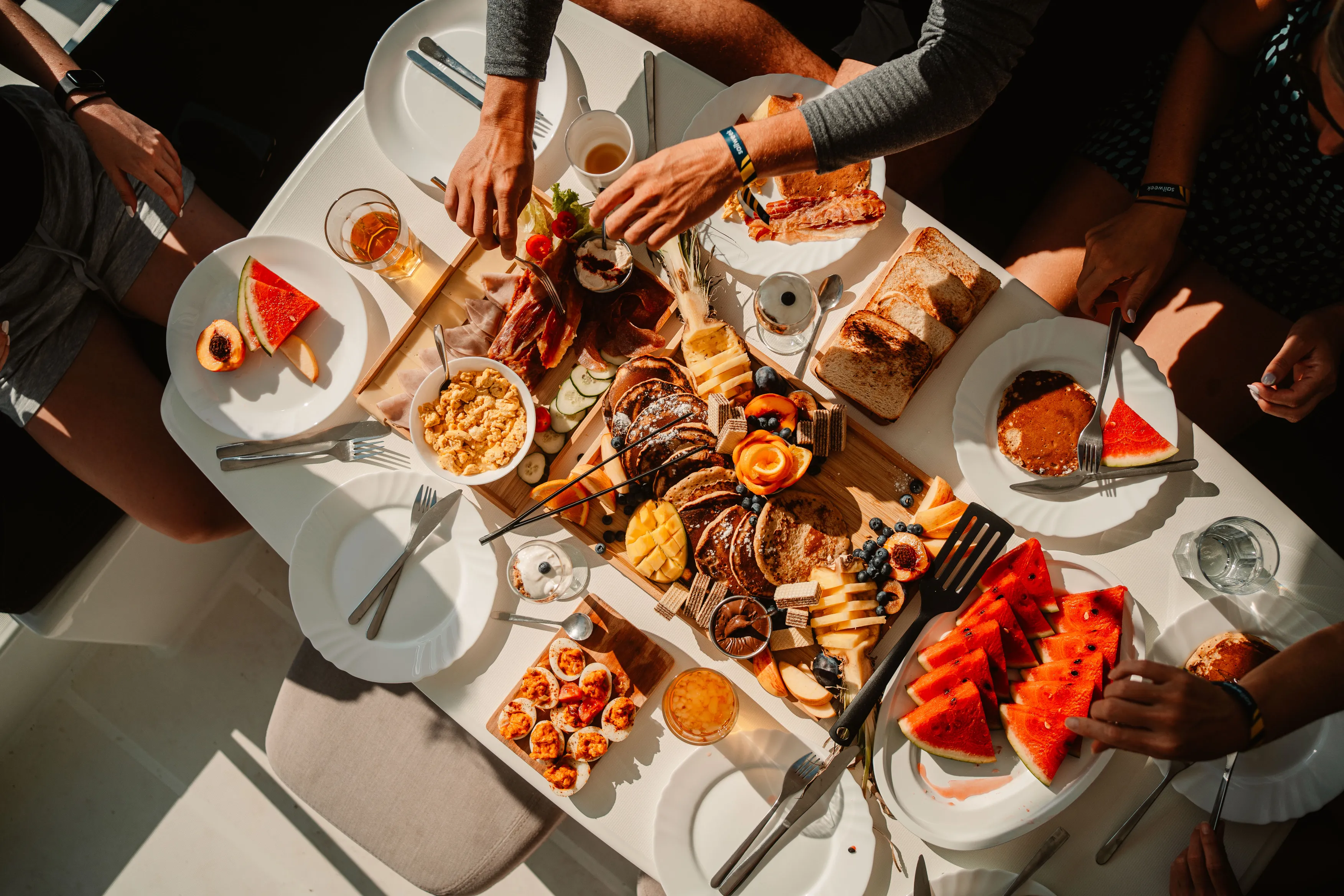 Onboard meals or local feasts