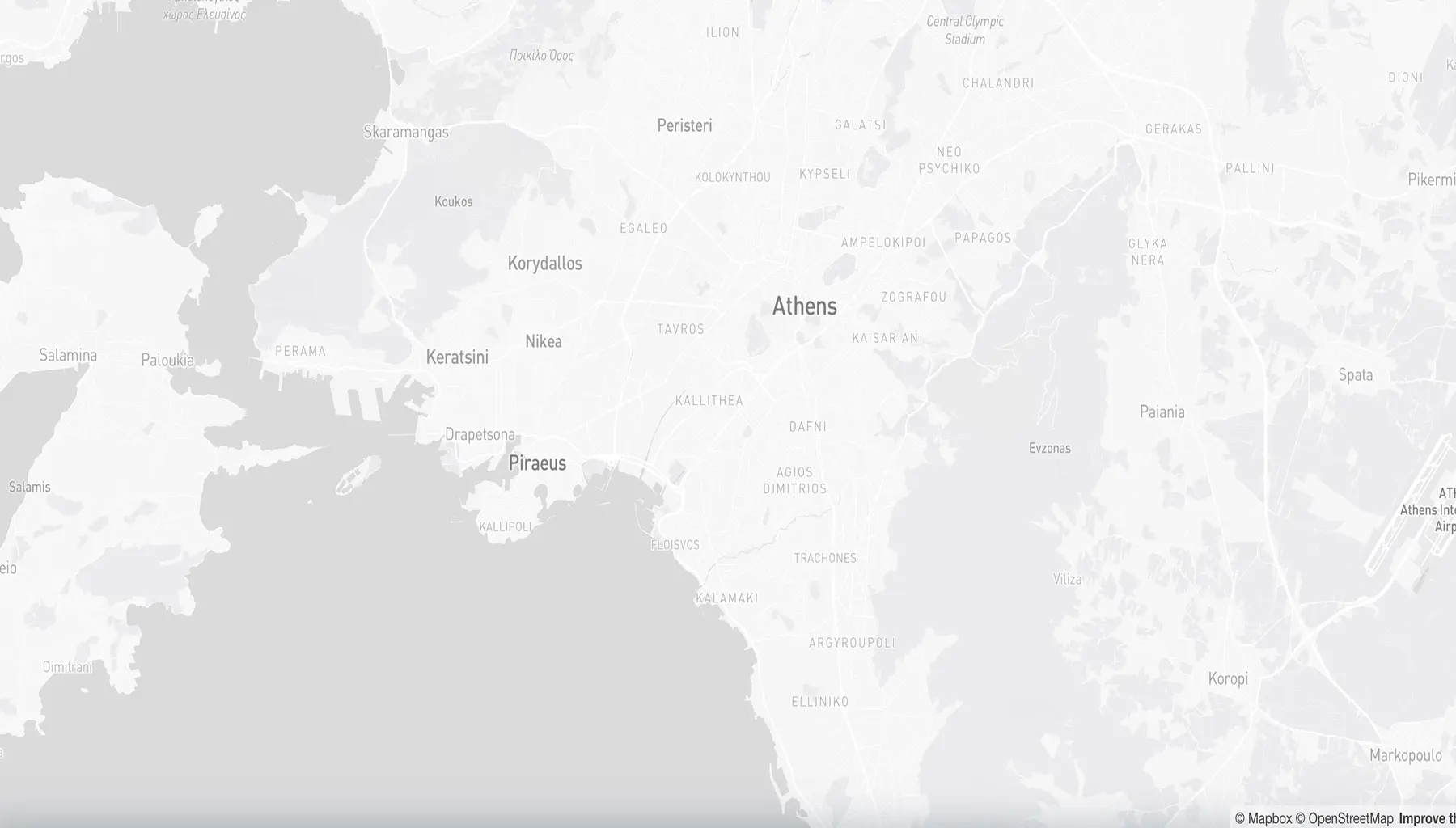 Marina location on a map of Greece